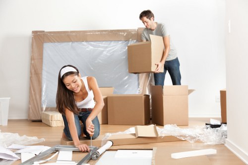 House movers loading boxes for a Kings Cross home move