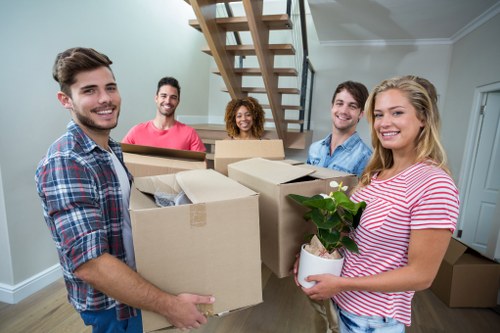 Removal team preparing a Kings Cross flat move