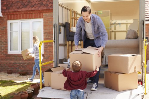 Removal van and moving crew planning a Kings Cross property move