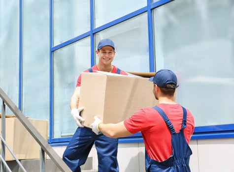 Removal team handling a move near Kings Cross station