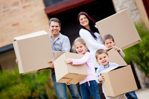 City moving service helping with boxes and furniture