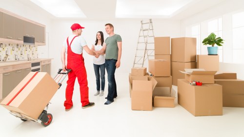 Packed household items ready for transport during a Kings Cross move