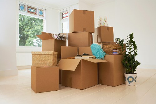 Boxes and furniture being loaded for a Kings Cross move